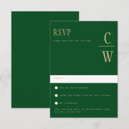 Trending Smeragdgroene Gouden Trouw RSVP Kaartje