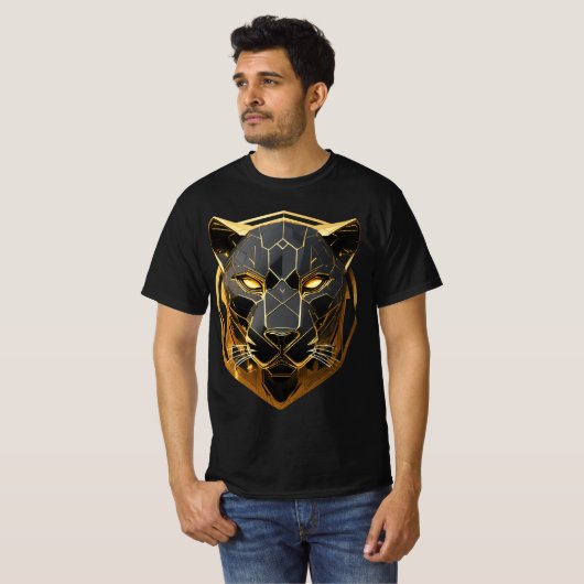 Trending T-shirt Black Panther design bedrukt T-sh (Voorkant volledig)