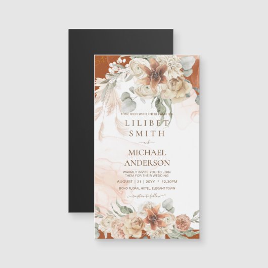 Trending Terracotta Pampas Grass Wedding (Voorkant / Achterkant)