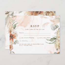 Trending Terracotta Pampas Grass Wedding Briefkaart