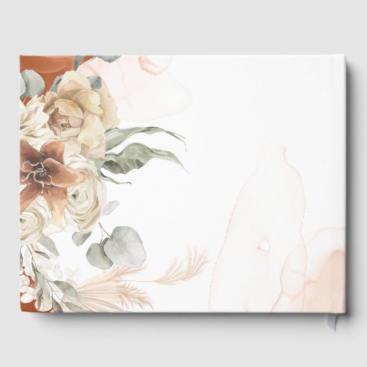 Trending Terracotta Pampas Grass Wedding Gastenboek (Achterkant)