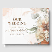 Trending Terracotta Pampas Grass Wedding Gastenboek (Voorkant)