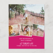 Trending Trouw Kleur Roze BUDGET Save the Dates (Voorkant)