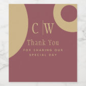 Trending Trouwkaart Dankjewel Stof Roze Goud Wijn Etiket (Enkel label)