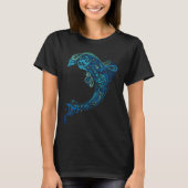 Trending Turquoise Dolphin Tattoo Abstracte kunst T-shirt (Voorkant)