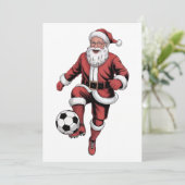 Trending Voetbal Kerstman Nieuwgetrouwd Kerstkaart (Staand voorkant)