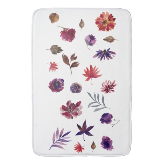 Trending Waterverf Floral Badmat (Voorkant Verticaal)