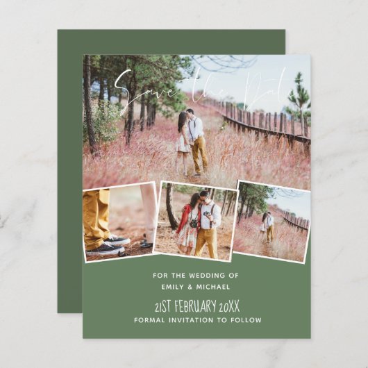 Trending Weddenschap Colors Green Sage Olive BUDGE (Voorkant / Achterkant)