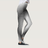 Trending witte zwarte ster ingewikkeld patroon leggings (Rechts)