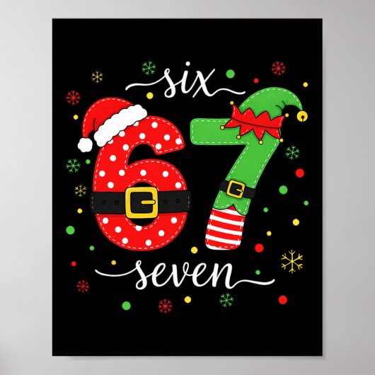 Trending Zes Zeven Meme Kerstmis 67 Xmas Mannen Vr Poster (Voorkant)