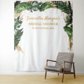 Trending Zomertropische bladeren vrijgezellenfeest Wandkleed (In situ)