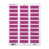 Trendkleur - Berry Pink Retouradreslabels Etiket (Full Sheet)
