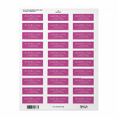 Trendkleur - Berry Pink Retouradreslabels Etiket (Full Sheet)