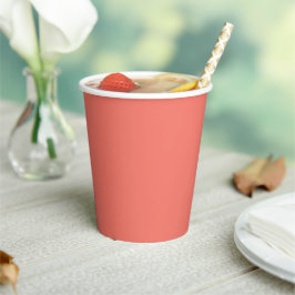 Trendkleur - Coral Sunset Paper Cups Papieren Bekers