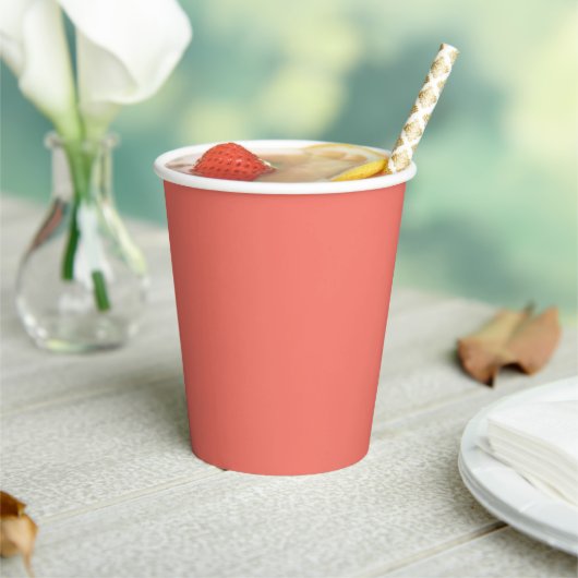Trendkleur - Coral Sunset Paper Cups Papieren Bekers (Insitu)