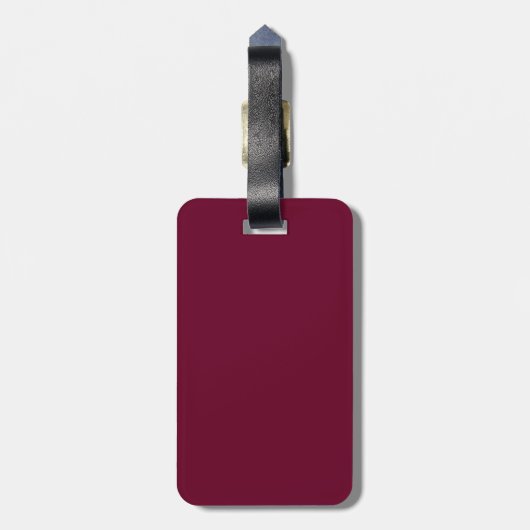 Trendkleur Dark Bourgondië Bagagelabel (Achterkant verticaal)