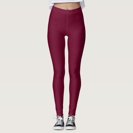 Trendkleur Donker Bourgogne Leggings (Voorkant)