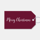 Trendkleur Donker Bourgogne Minimalistisch Cadeaulabel (Voorkant (Horizontaal))