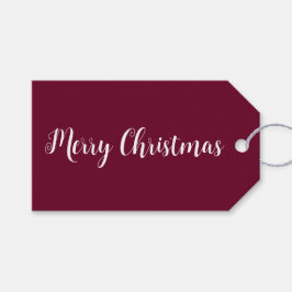 Trendkleur Donker Bourgogne Minimalistisch Cadeaulabel