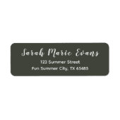 Trendkleur Donker Forest Grijs Retouradres Labels (Voorkant)