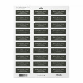 Trendkleur Donker Forest Grijs Retouradres Labels (Full Sheet)
