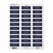 Trendkleur - Donkerblauw Retouradres Labels (Full Sheet)
