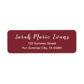 Trendkleur Donkere Crimson Rode retour adreslabels Etiket (Voorkant)