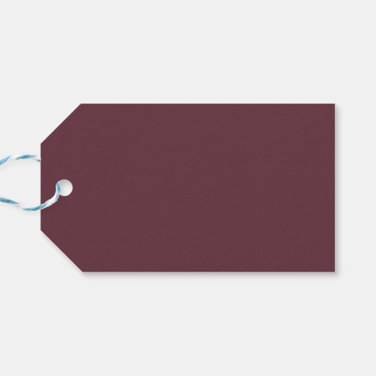 Trendkleur Donkerrode wijn minimalistisch Cadeaulabel (Achterkant Horizontaal)