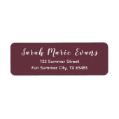 Trendkleur - Donkerrode wijn retour adreslabels Etiket (Voorkant)