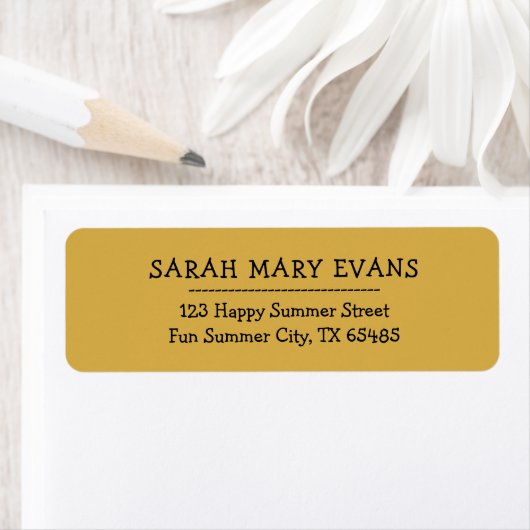 Trendkleur - Gouden Gele retour adreslabels Etiket (Insitu)