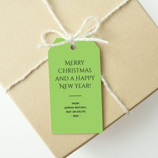 Trendkleur Kiwi Green Minimalist Cadeaulabel