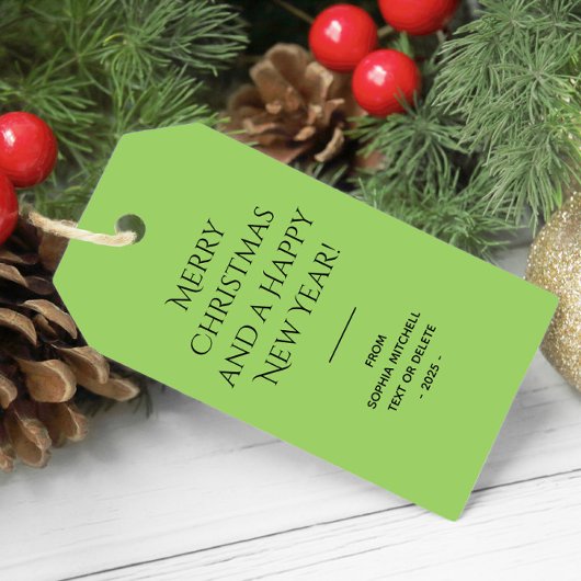 Trendkleur Kiwi Green Minimalist Cadeaulabel