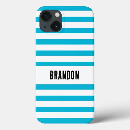 Trendkleur - levendige cyaan gestreept Case-Mate iPhone case (Achterkant)