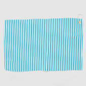 Trendkleur - levendige cyaan gestreepte golfhanddo golfhanddoek (Horizontaal)