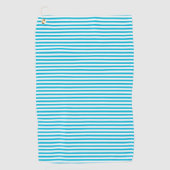 Trendkleur - levendige cyaan gestreepte golfhanddo golfhanddoek (Voorkant)