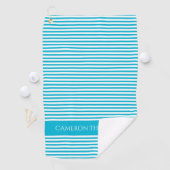 Trendkleur - levendige cyaan naam golfhanddoek (Insitu)