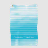 Trendkleur - levendige cyaan naam golfhanddoek (Voorkant)