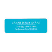 Trendkleur - levendige cyaan retour adreslabels etiket (Voorkant)