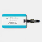 Trendkleur - levendige cyaan strepen Bagagelabel (Achterkant horizontaal)