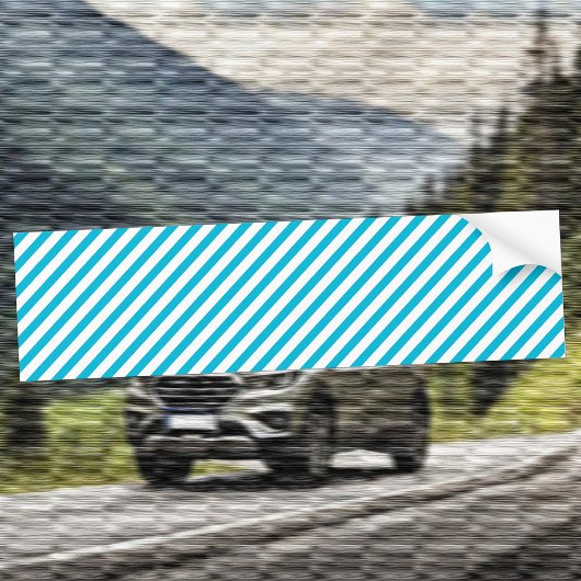Trendkleur - levendige cyaan strepen Bumpersticker