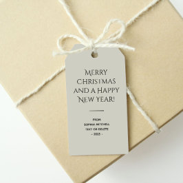 Trendkleur Licht Zilver Grijs Minimalist Cadeaulabel