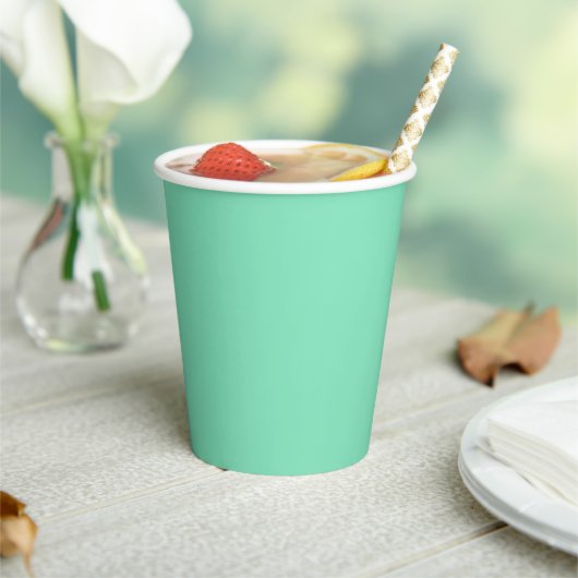 Trendkleur - Minty Green Paper Cups Papieren Bekers (Insitu)
