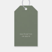 Trendkleur Muted Greenish Grey Minimalist Cadeaulabel (Achterkant)