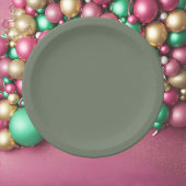 Trendkleur Muted Greenish Grey Papieren Bordje