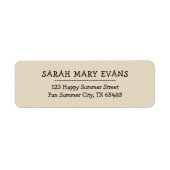 Trendkleur - Natural Beige Return-adreslabels Etiket (Voorkant)