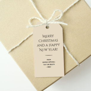 Trendkleur Natuurlijke Beige Minimalist Cadeaulabel