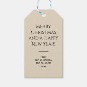 Trendkleur Natuurlijke Beige Minimalist Cadeaulabel (Voorkant)