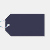 Trendkleur Navy Blue Minimalist Cadeaulabel (Achterkant Horizontaal)