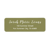 Trendkleur - Olijfgroene retour adreslabels Etiket (Voorkant)