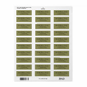 Trendkleur - Olijfgroene retour adreslabels Etiket (Full Sheet)